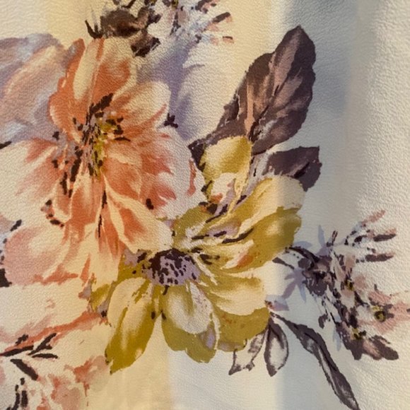 Floral and Lace Cold Shoulder Blouse - Picture 2 of 6